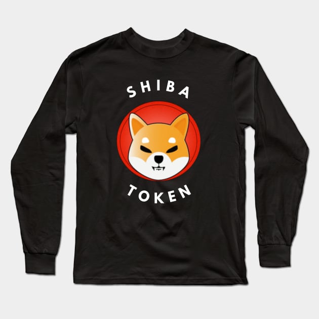 Shiba Token Shiba Inu Coin Crypto Long Sleeve T-Shirt by Ghost Of A Chance 